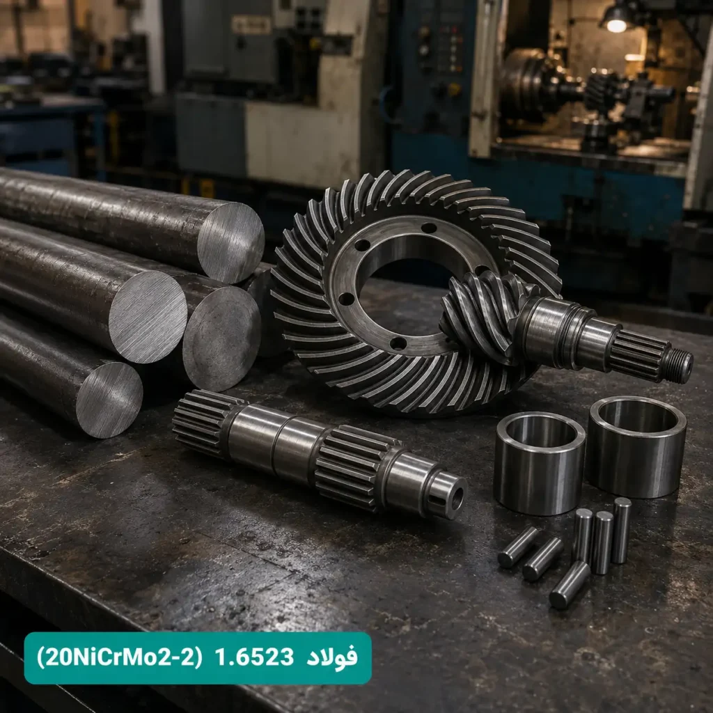 فولاد 1.6523 (20NiCrMo2-2) مناسب چرخ‌دنده، پینیون، شفت و قطعات انتقال قدرت - مهندسی فولاد ابزار البرز