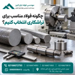 انتخاب فولاد مناسب برای تراشکاری؛ مقاطع گرد و شش‌پر در کنار شفت و بوش ماشین‌کاری‌شده